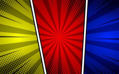 Blank colorful comic abstract background template Stock Illustration