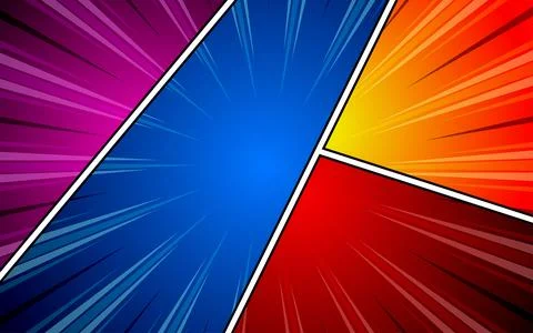Blank colorful comic abstract background template. vector illustration Stock Illustration