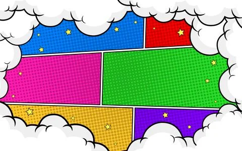 Blank colorful comic abstract background template. Stock Illustration