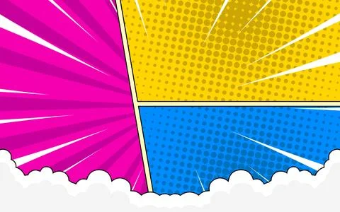 Blank colorful comic abstract background template. Illustrazione stock