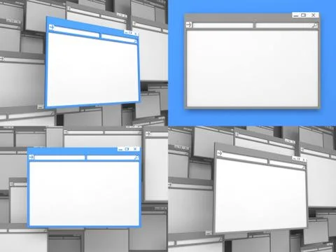 Blank Colorful Computer Windows. Stock Illustration