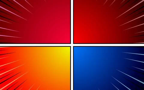 Blank colorful pop art comic book page background template. vector illustra.. Stock Illustration