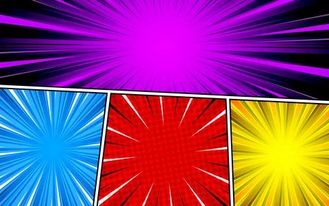 Blank colorful pop art comic background. Vector illustration. 스톡 일러스트