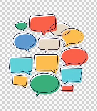 Blank colorful speech bubble, speech bubble line art vector design イラスト素材