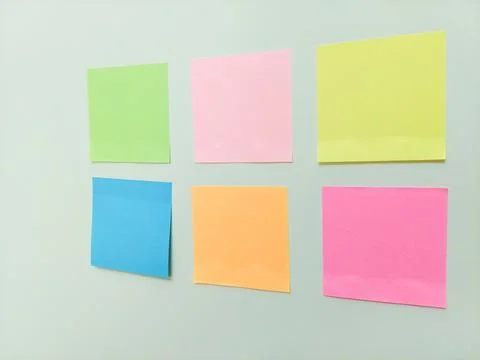 Blank Colorful Sticky Notes Stock Photos