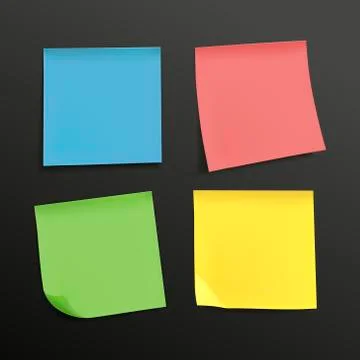 Blank colorful sticky notes set Stock Illustration