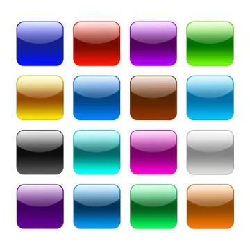 Blank colour web buttons Stock Illustration