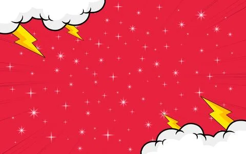 Blank comic book page background in pop art style with clouds 스톡 일러스트