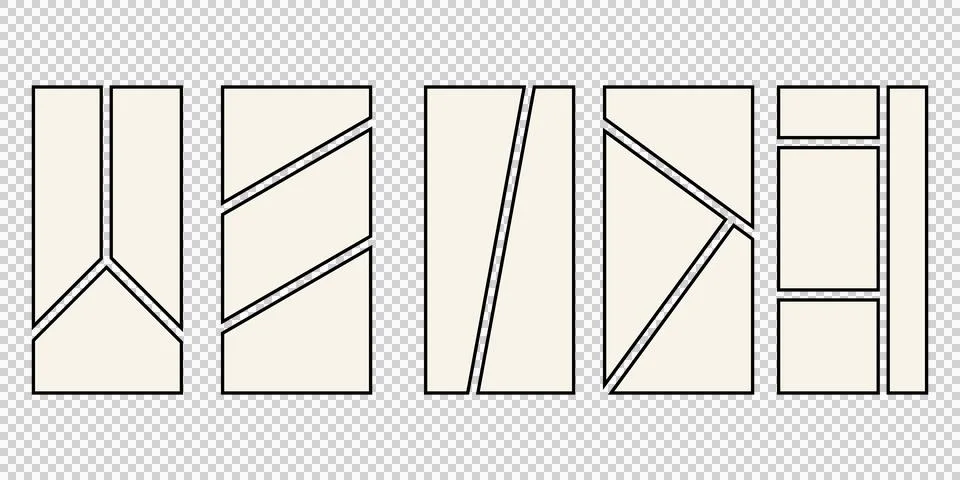 Blank Comic Book Page Grid Layout – Manga Strip and Storyboard Template 스톡 일러스트