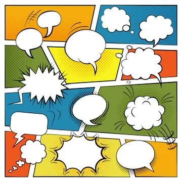 Blank Comic Bubbles Set イラスト素材
