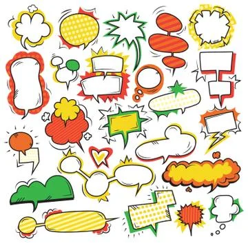 Blank Comic Bubbles Set イラスト素材