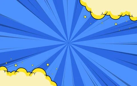 Blank comic cartoon pop art background with cloud and star illustration Illustrazione stock