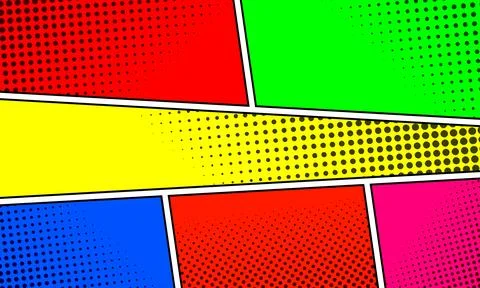 Blank comic collection with halftone. Retro pop art, Vector illustration Stock Illustration