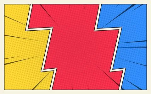 Blank comic frame. border cartoon style background Stock Illustration