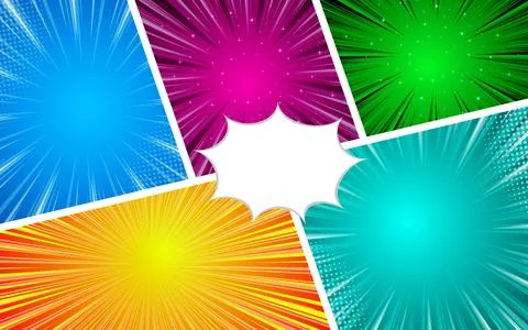 Blank comic page abstract background template. Stock Illustration