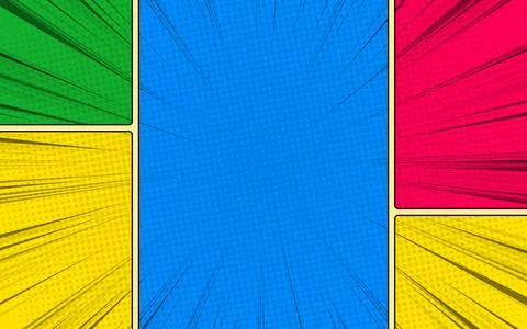 Blank comic page abstract background template. Stock Illustration