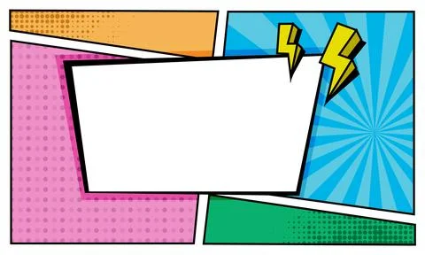 Blank comic pop art frame background isolated 스톡 일러스트