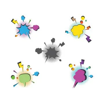 Blank comic speech bubble art vector illustration Illustrazione stock