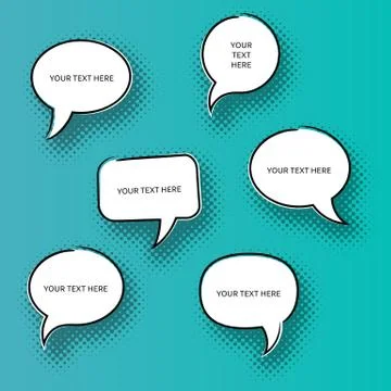Blank comic speech bubbles with text place イラスト素材