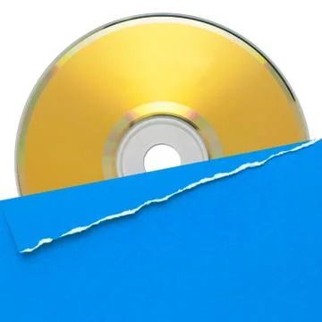 Blank compact disc with blue cover Stock Illustration