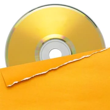 Blank compact disc with yellow cover Stock Illustration