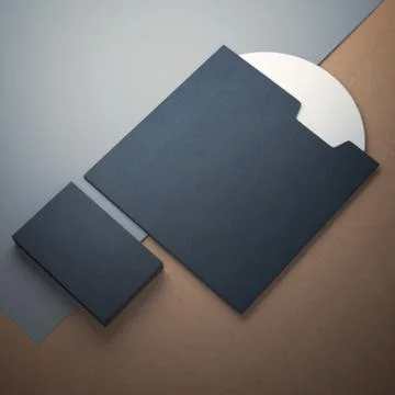 Blank compact disk cover  and business cards Illustrazione stock