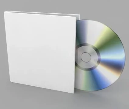 Blank compact disk on a gray background Stock Illustration