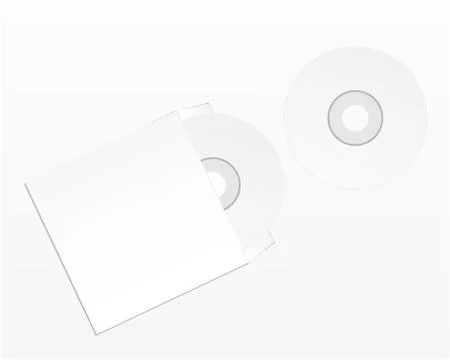 Blank compact disk isolated on white background. Stock Illustration