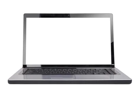 Blank computer laptop white screen Stock Photos