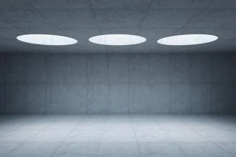 Blank concrete space interior, 3d rendering Stock Illustration