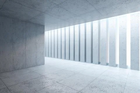 Blank concrete space interior, 3d rendering Stock-Illustration