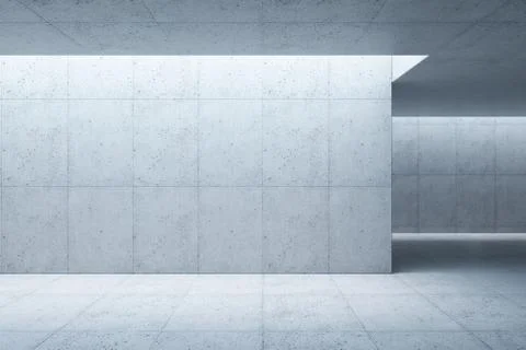 Blank concrete space interior, 3d rendering Stock Illustration