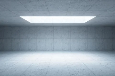 Blank concrete space interior, 3d rendering Stock Illustration