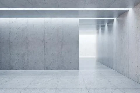 Blank concrete space interior, 3d rendering Stock Illustration