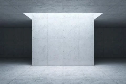 Blank concrete space interior, 3d rendering Stock Illustration