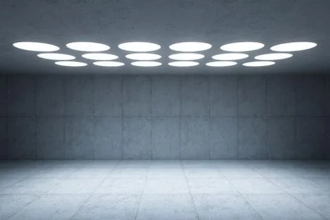 Blank concrete space interior, 3d rendering Stock Illustration
