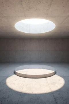 Blank concrete space interior, 3d rendering Stock Illustration