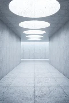 Blank concrete space interior, 3d rendering Stock-Illustration