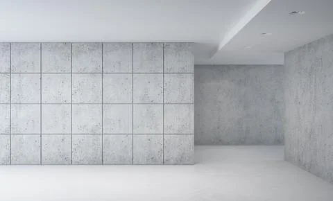 Blank concrete space interior, 3d rendering Stock Illustration