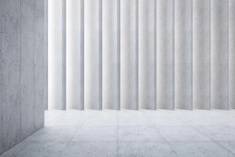 Blank concrete space interior, 3d rendering Stock Illustration