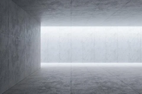 Blank concrete space interior, 3d rendering Stock Illustration