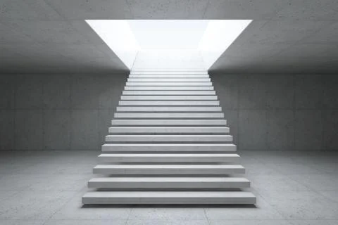 Blank concrete space interior, 3d rendering Stock Illustration