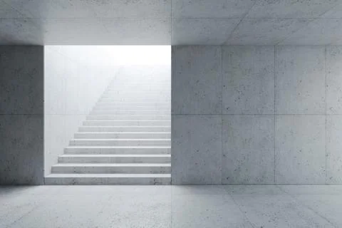 Blank concrete space interior, 3d rendering Stock Illustration