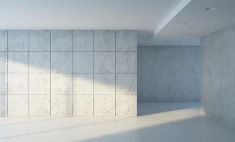 Blank concrete space interior, 3d rendering Stock Illustration