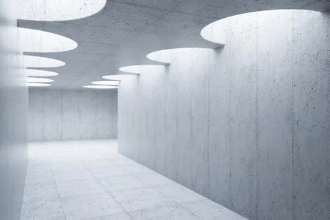 Blank concrete space interior, 3d rendering Stock Illustration