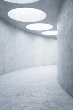 Blank concrete space interior, 3d rendering Stock Illustration