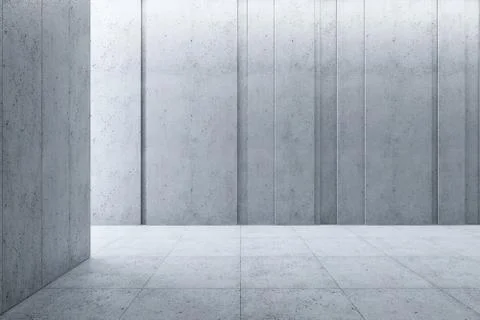 Blank concrete space interior, 3d rendering Stock Illustration
