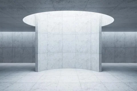 Blank concrete space interior, 3d rendering Stock Illustration