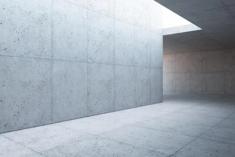 Blank concrete space interior, 3d rendering Stock Illustration