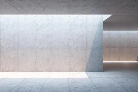Blank concrete space interior, 3d rendering Stock Illustration
